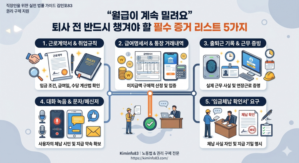월급이 밀릴때 챙겨야 할 필수 증거