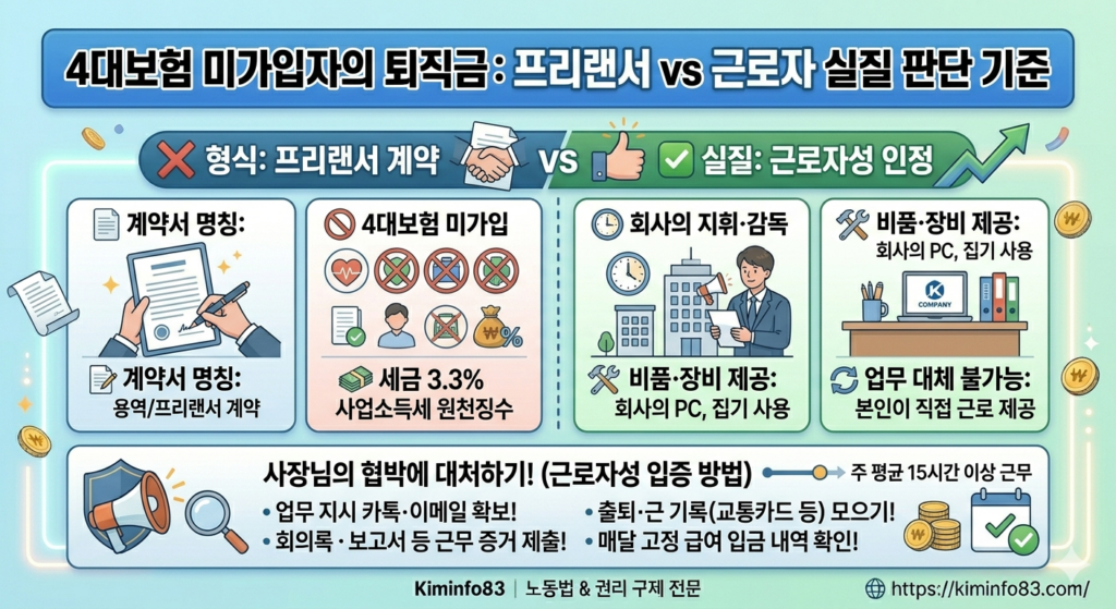 4대보험 미가입자의 퇴직금