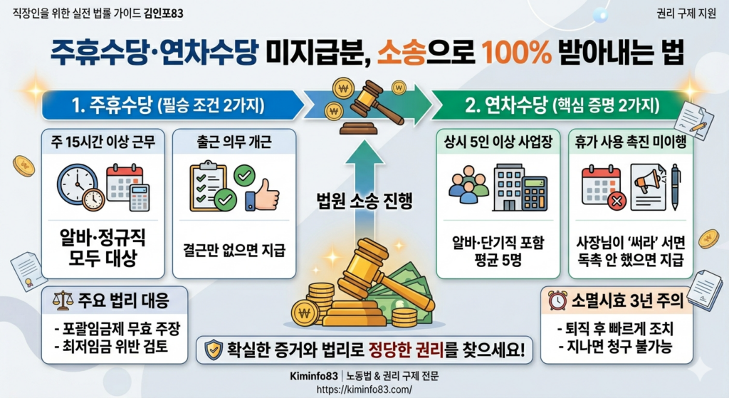 주휴수당 연차수당 받아내는 법