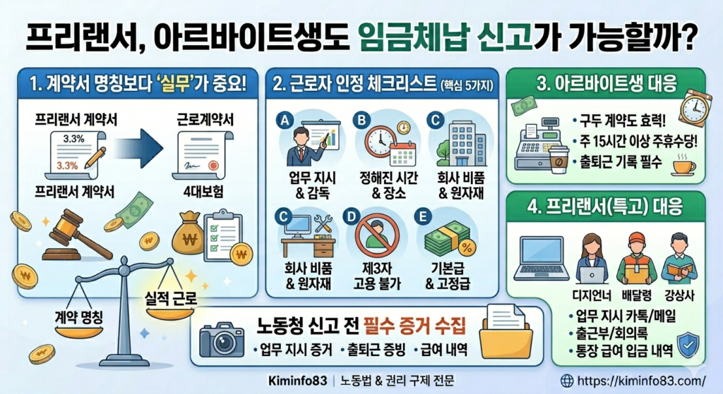 프리랜서 알바생 임금체납 신고 가이드